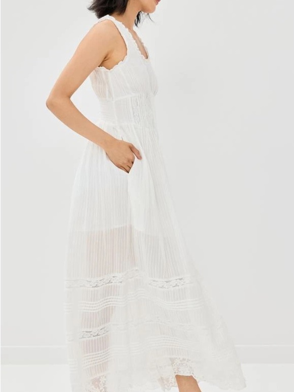 LoveShackFancy Santelle Lace Dress Coastal Cowgirl Cottagecore - Picture 6 of 16